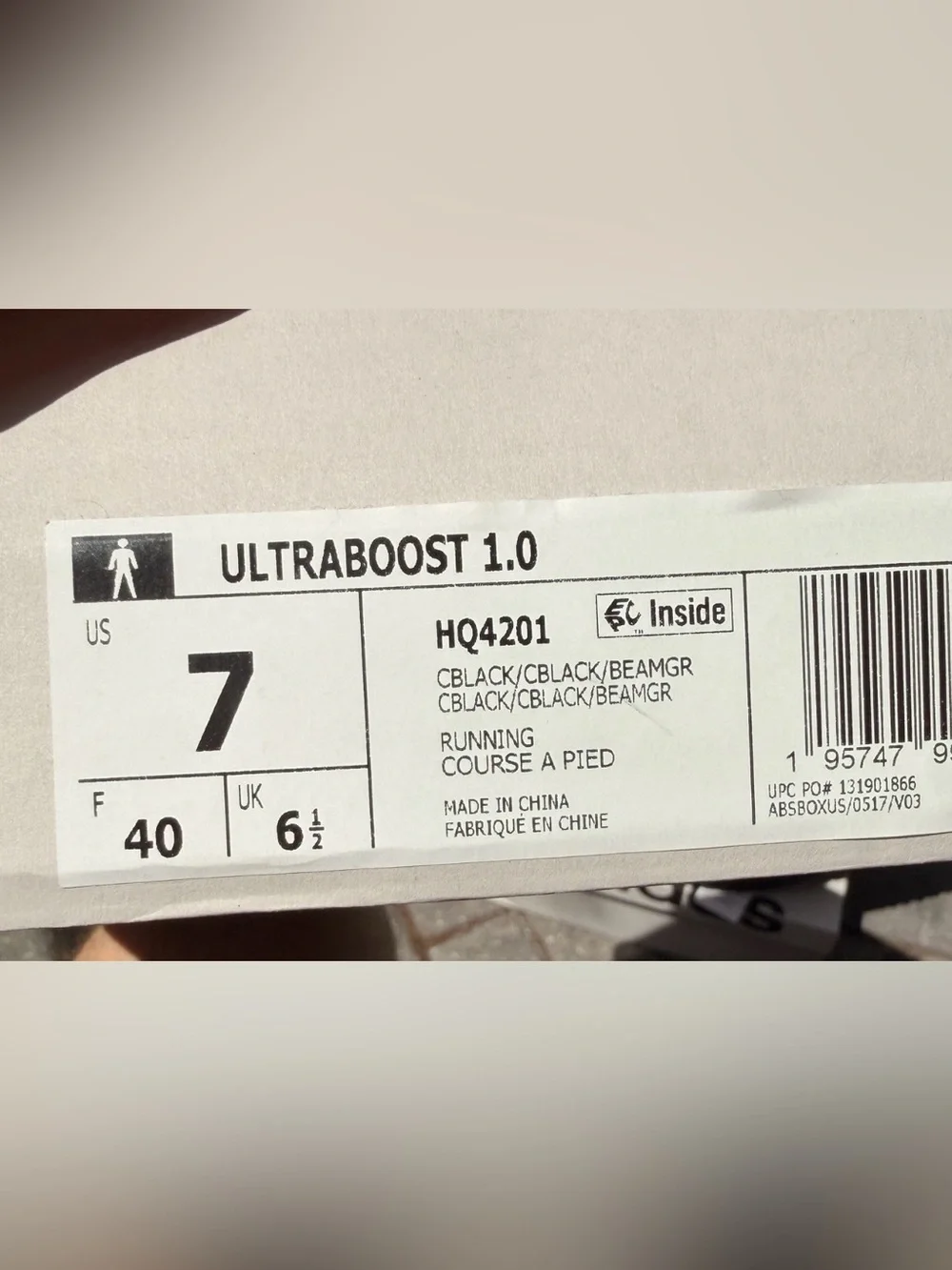 ADIDAS ULTRABOOST 1.0 CORE BLACK WHITE RUNNING SHOES HQ4201 MENS 7 WOMENS 8.5